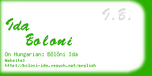 ida boloni business card