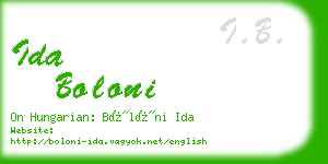 ida boloni business card
